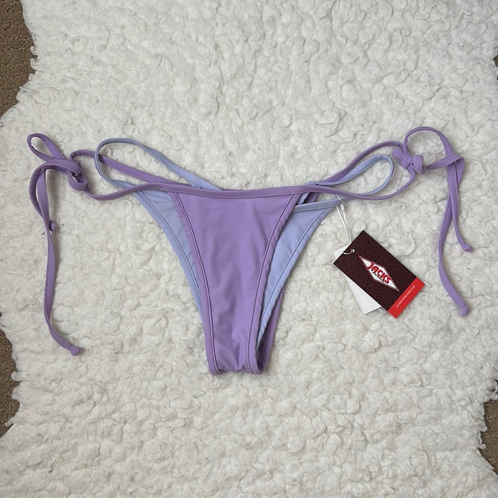 Jack’s Surfboards x Danielle Brown AVA Strappy Bikini Bottom Purple Sz M NWT NEW